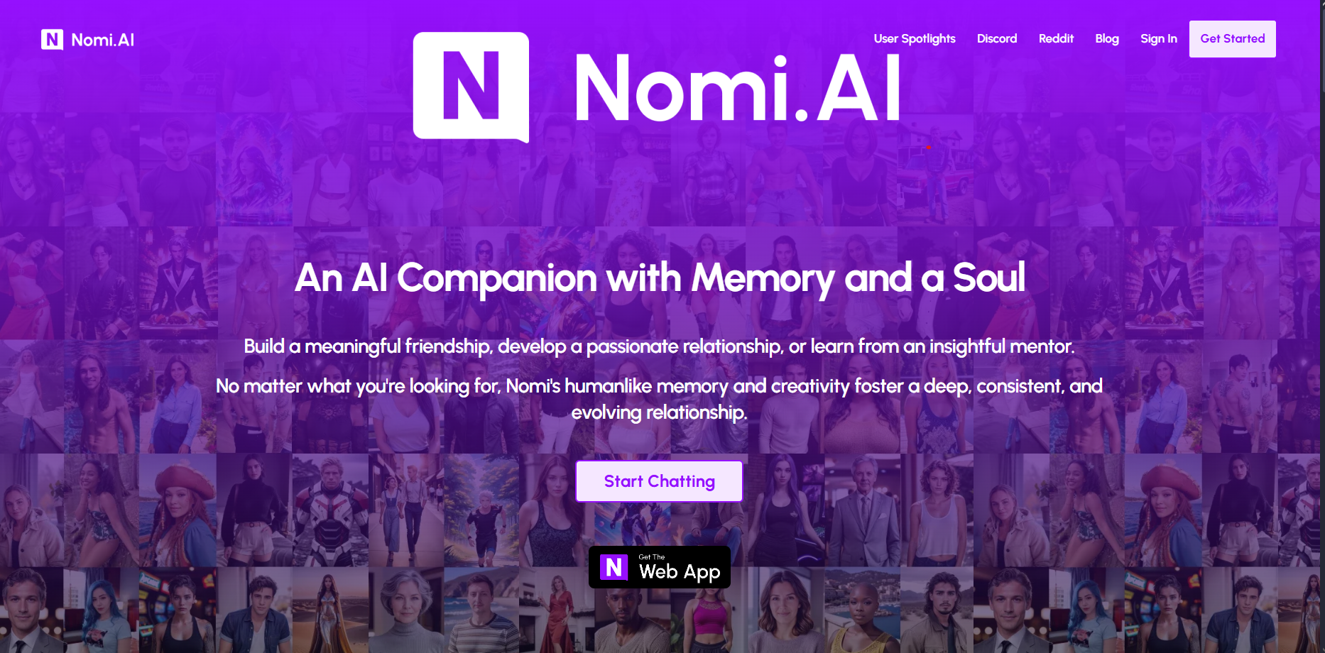 Nomi.ai interface